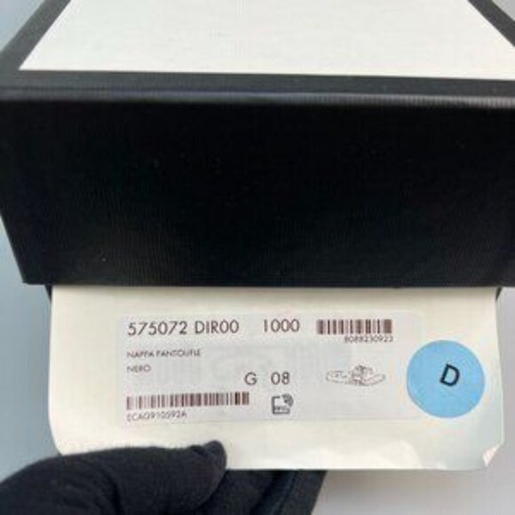 NIB Authentic Gucci Mens Online Leather Sandals In Black - Picture 9 of 12